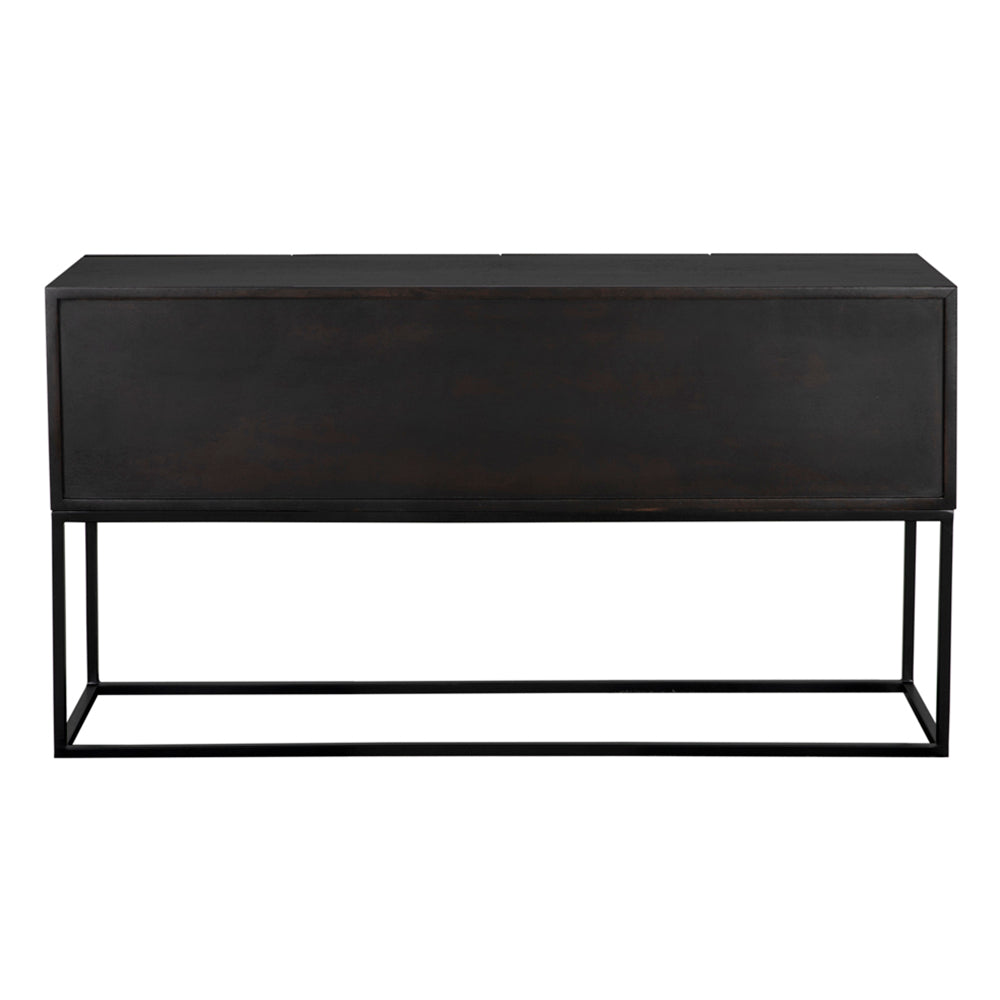 Zurich Console, Ebony Walnut with Iron by NOIR