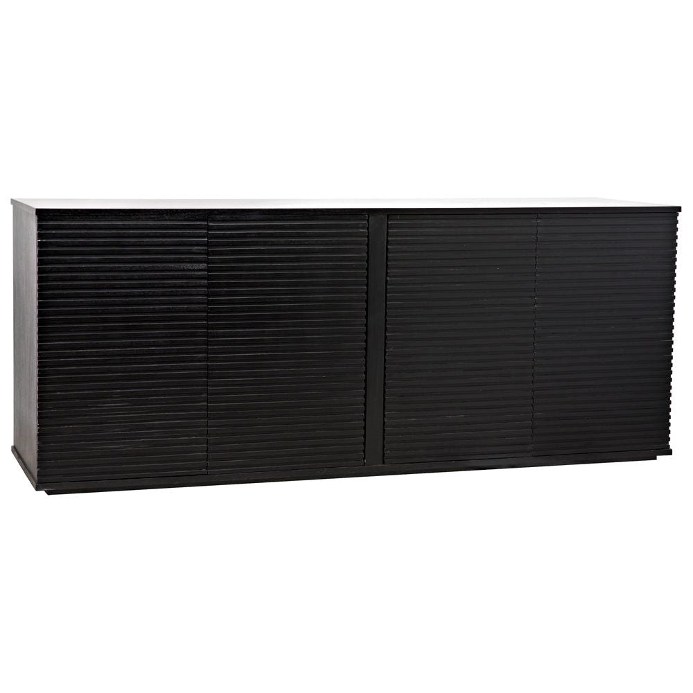 Smith 4 Door Sideboard, Hand Rubbed Black by NOIR