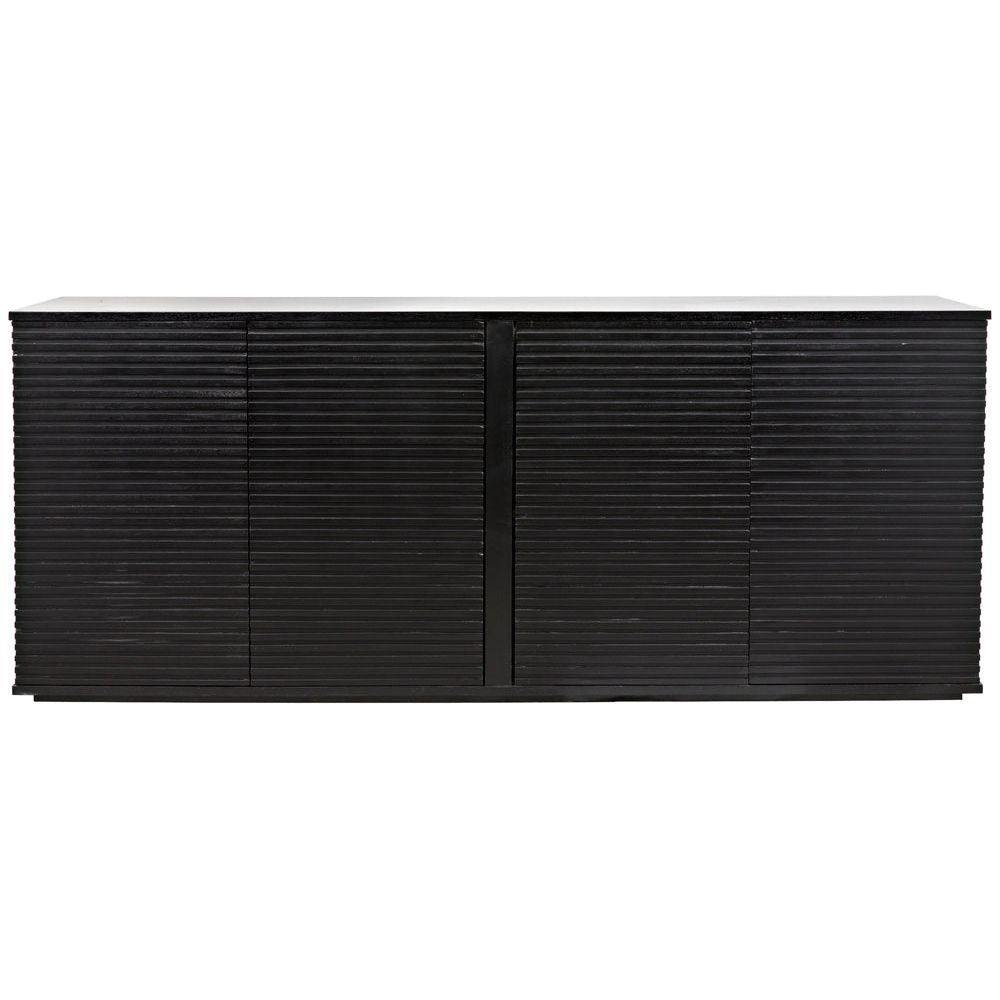 Smith 4 Door Sideboard, Hand Rubbed Black by NOIR