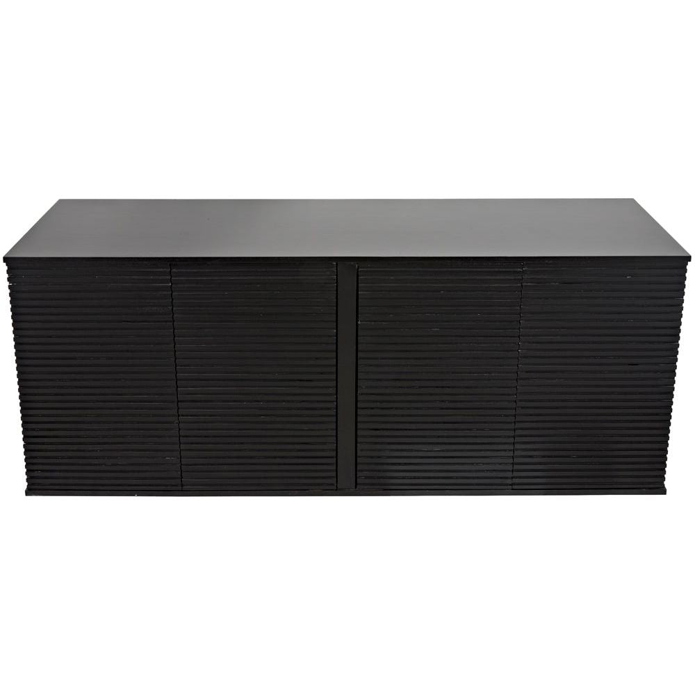 Smith 4 Door Sideboard, Hand Rubbed Black by NOIR