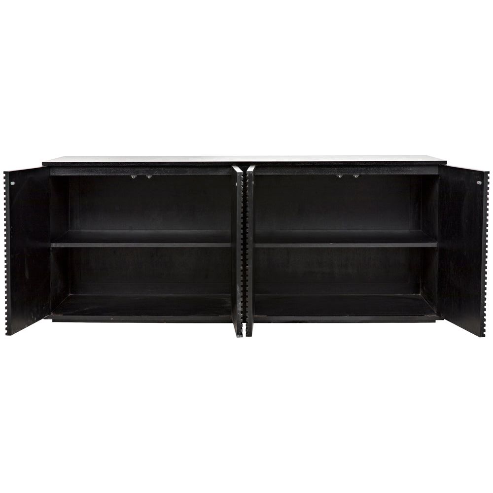 Smith 4 Door Sideboard, Hand Rubbed Black by NOIR