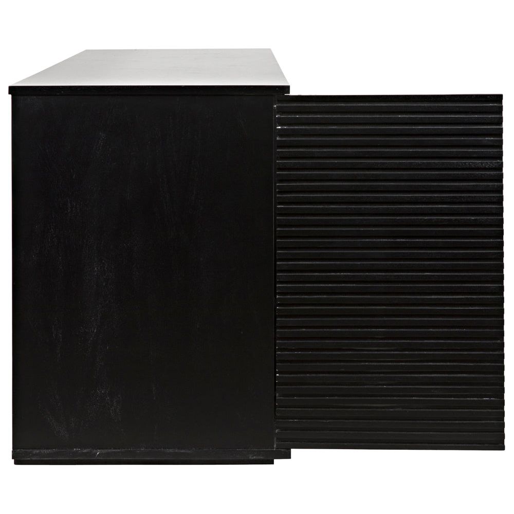 Smith 4 Door Sideboard, Hand Rubbed Black by NOIR