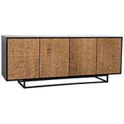 Ra Sideboard, Hand Rubbed Black with Teak by NOIR