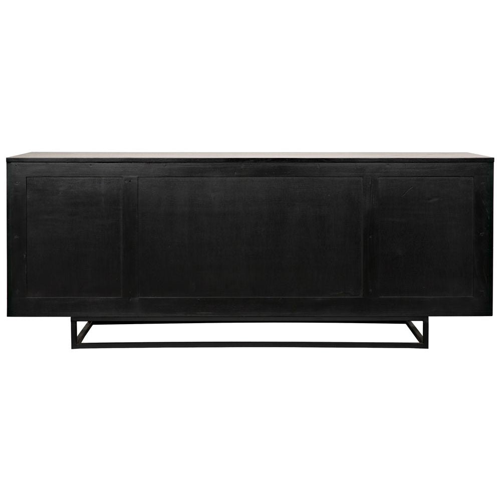 Ra Sideboard, Hand Rubbed Black with Teak by NOIR