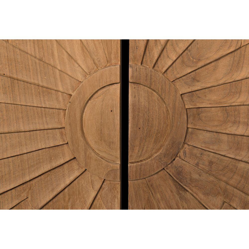 Ra Sideboard, Hand Rubbed Black with Teak by NOIR