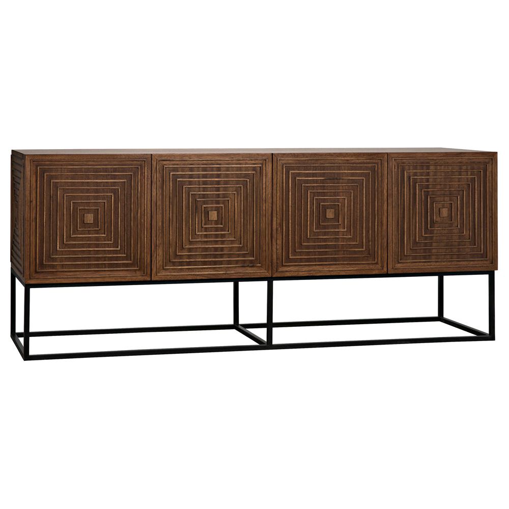 Lanon Sideboard with Iron Base, Dark Walnut by NOIR