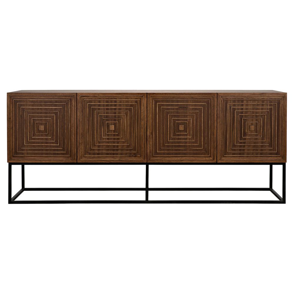 Lanon Sideboard with Iron Base, Dark Walnut by NOIR