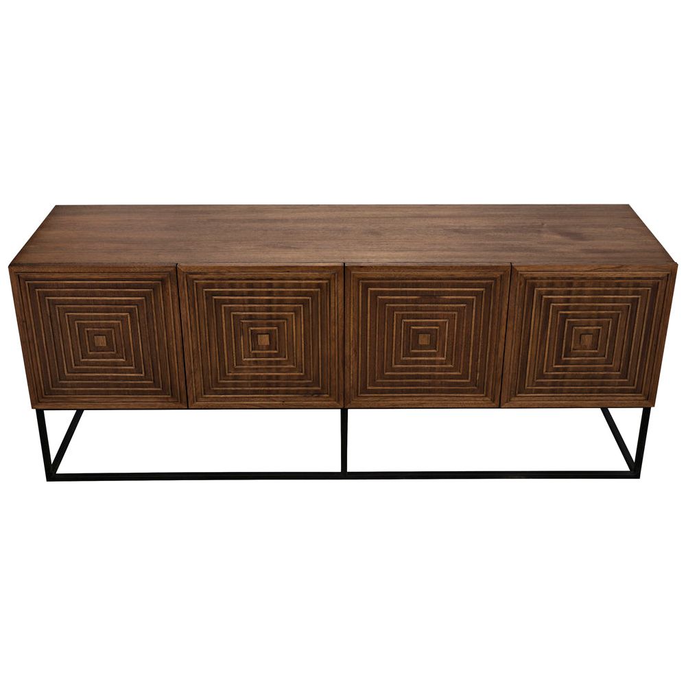 Lanon Sideboard with Iron Base, Dark Walnut by NOIR
