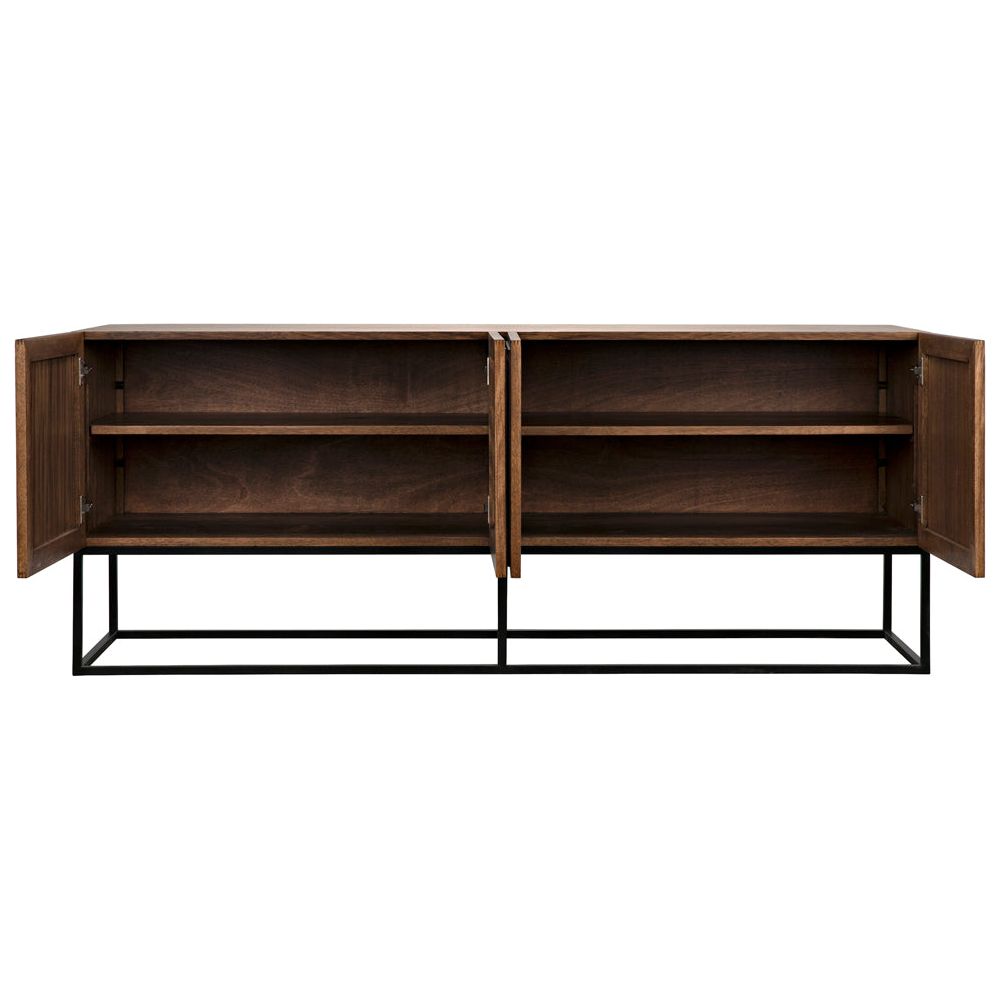Lanon Sideboard with Iron Base, Dark Walnut by NOIR