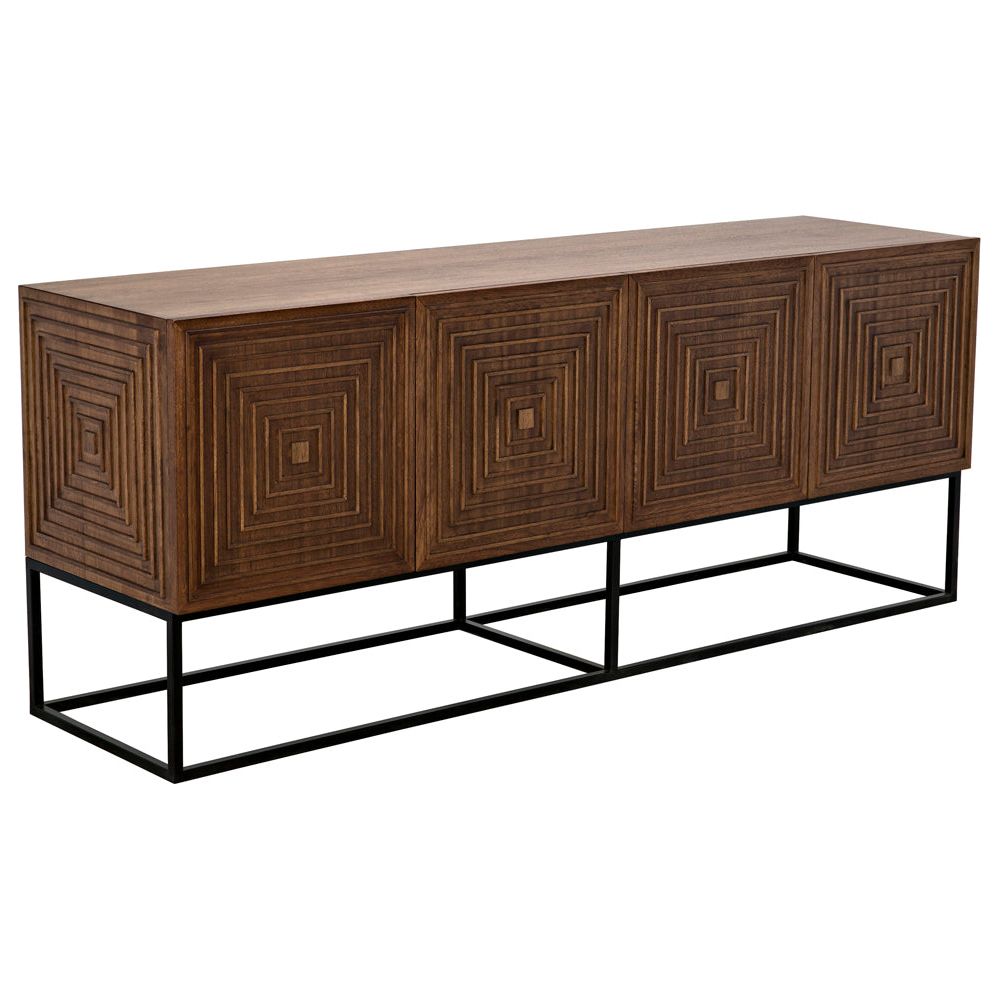 Lanon Sideboard with Iron Base, Dark Walnut by NOIR