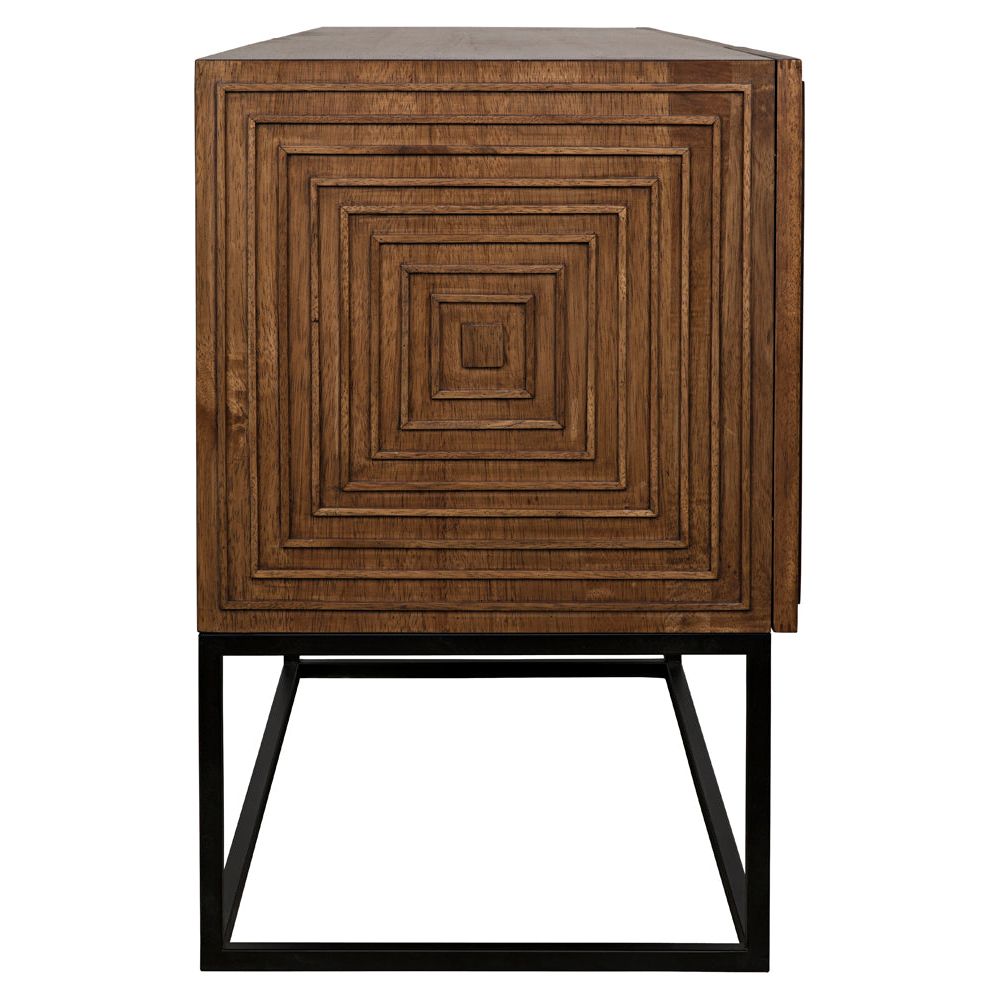 Lanon Sideboard with Iron Base, Dark Walnut by NOIR
