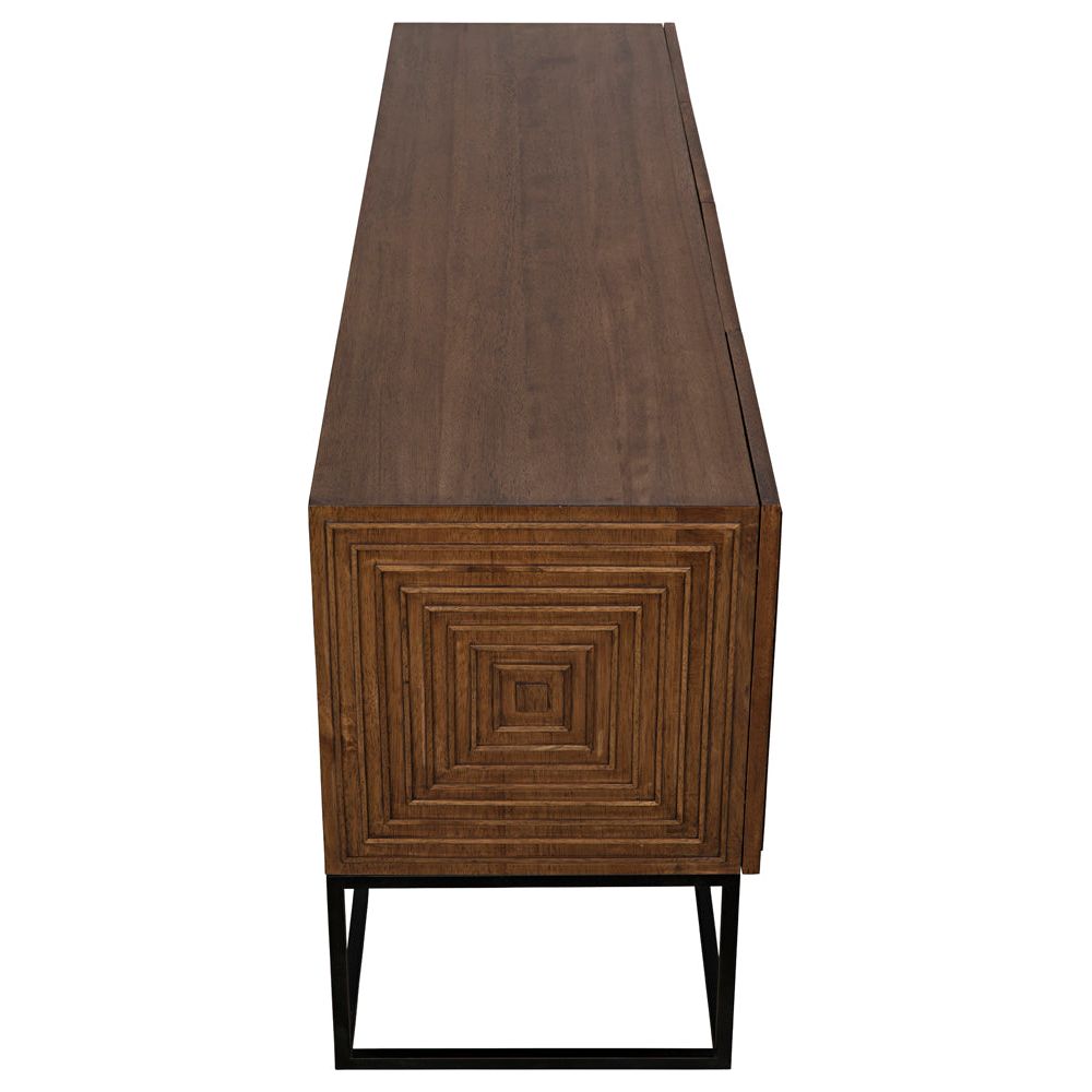 Lanon Sideboard with Iron Base, Dark Walnut by NOIR