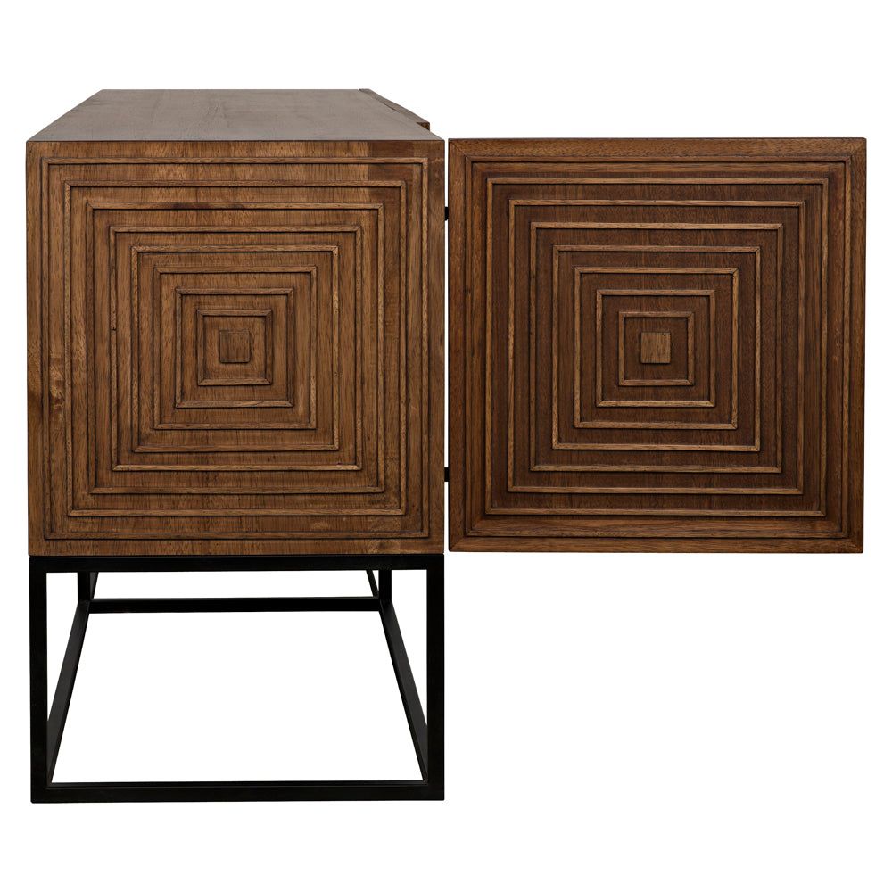 Lanon Sideboard with Iron Base, Dark Walnut by NOIR