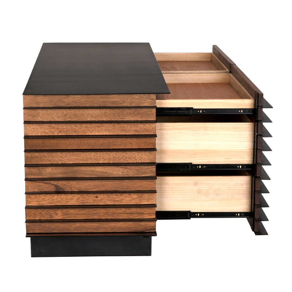 Elevation Sideboard, Dark Walnut and Iron by NOIR