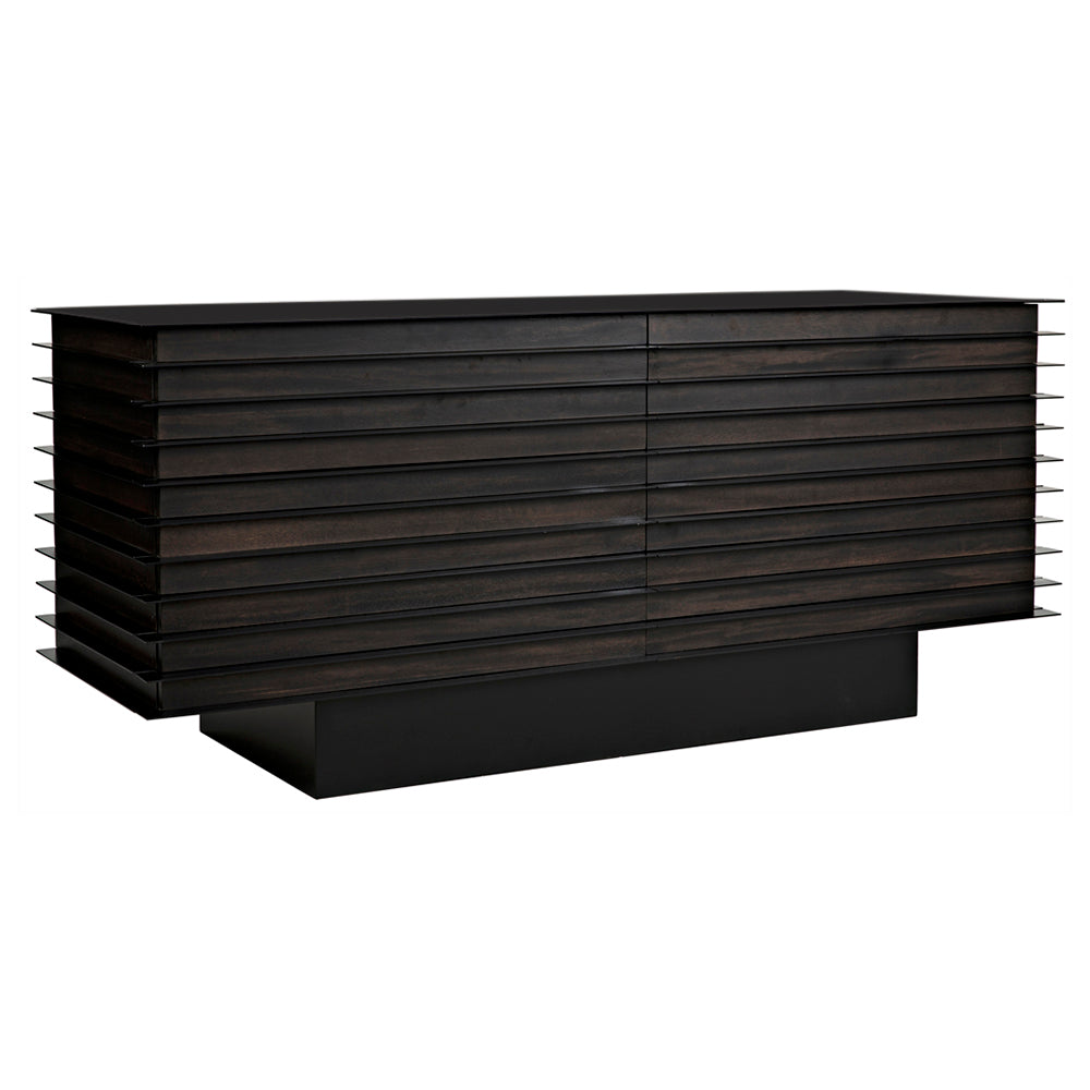 Elevation Sideboard, Ebony Walnut with Iron by NOIR