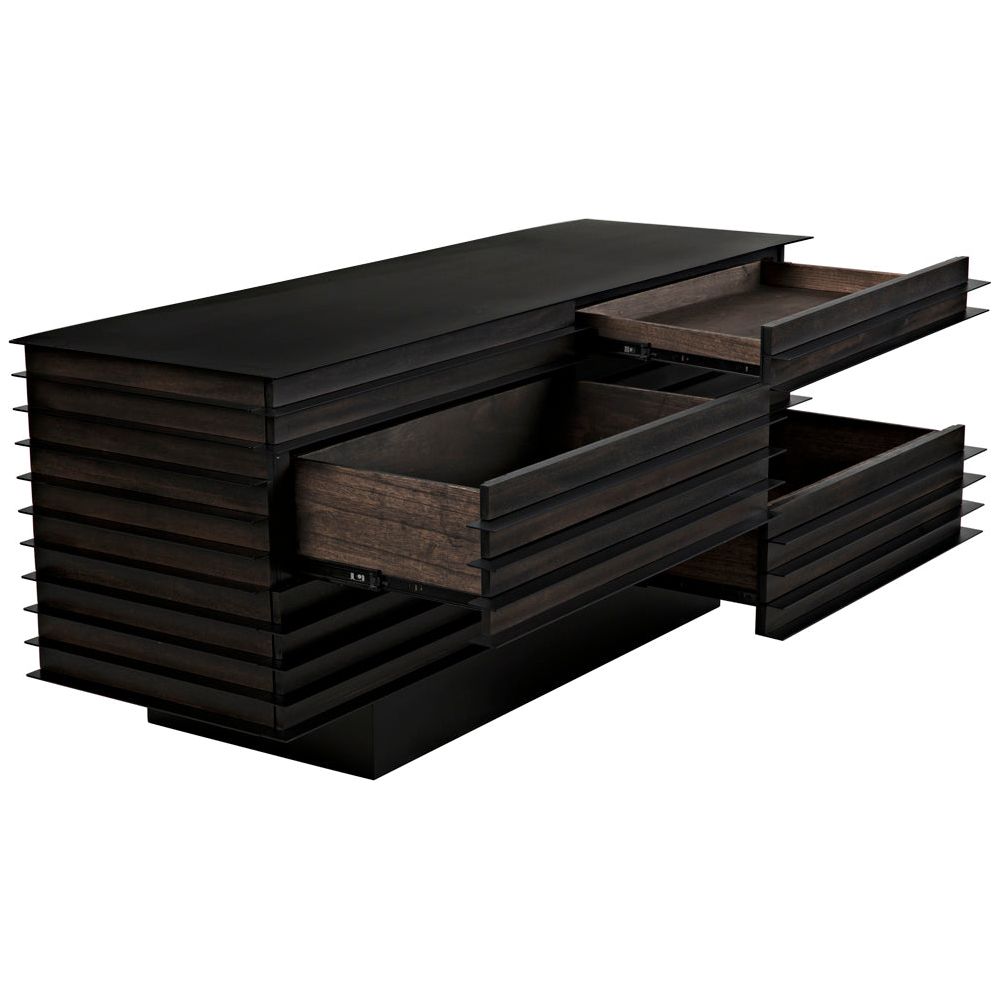 Elevation Sideboard, Ebony Walnut with Iron by NOIR