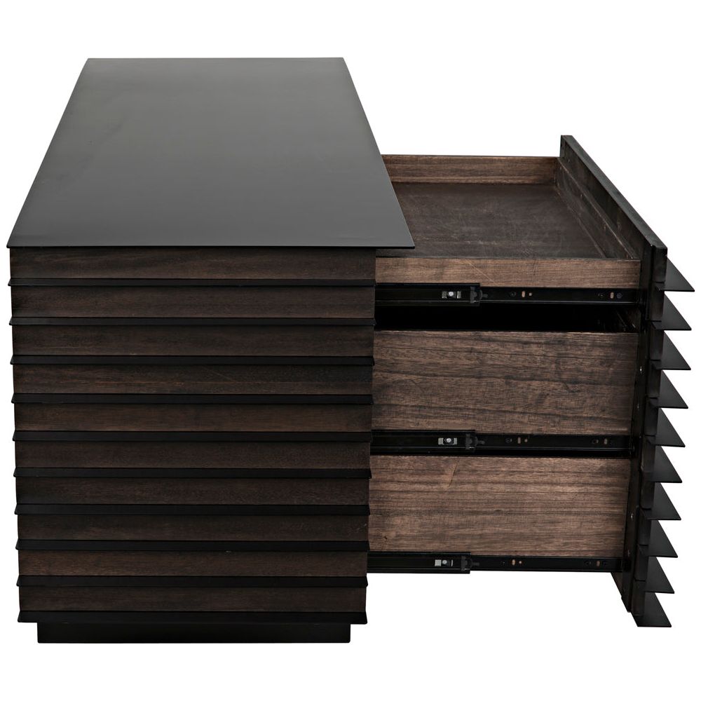 Elevation Sideboard, Ebony Walnut with Iron by NOIR