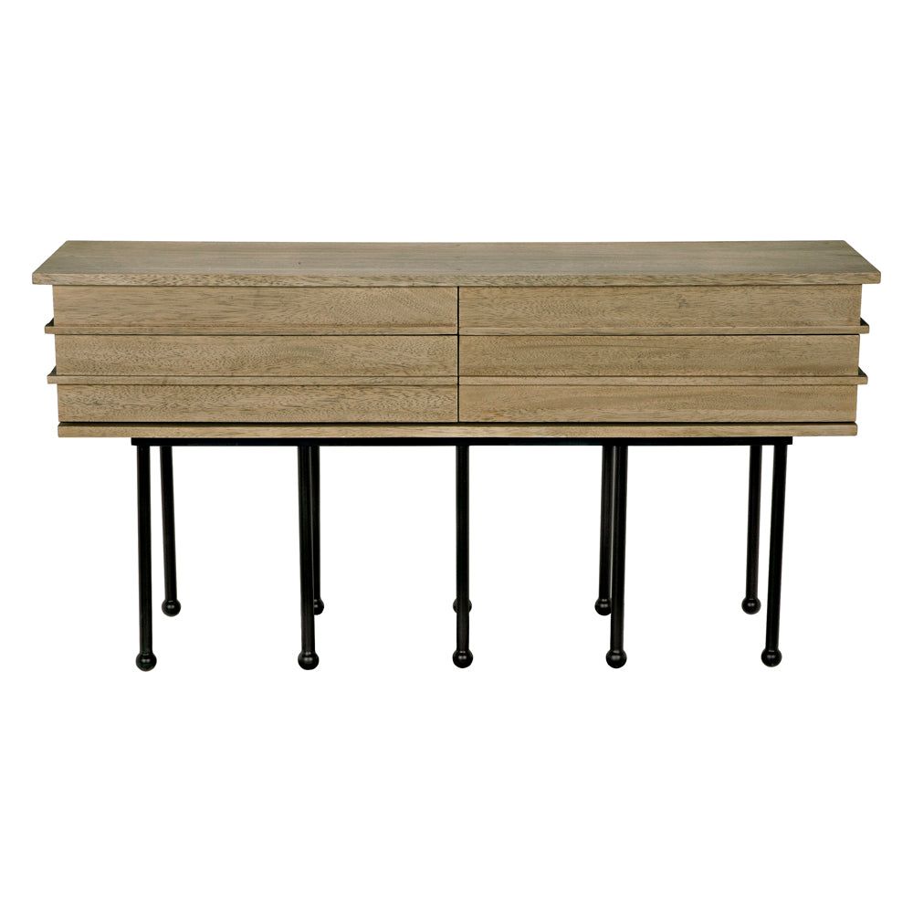 Oliver Console, Washed Walnut by NOIR