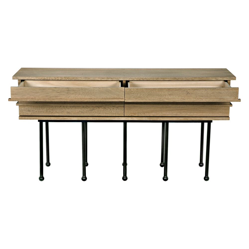 Oliver Console, Washed Walnut by NOIR