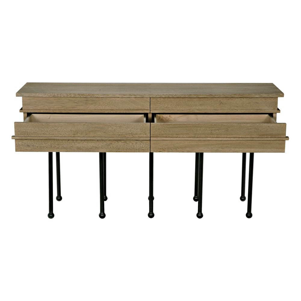Oliver Console, Washed Walnut by NOIR