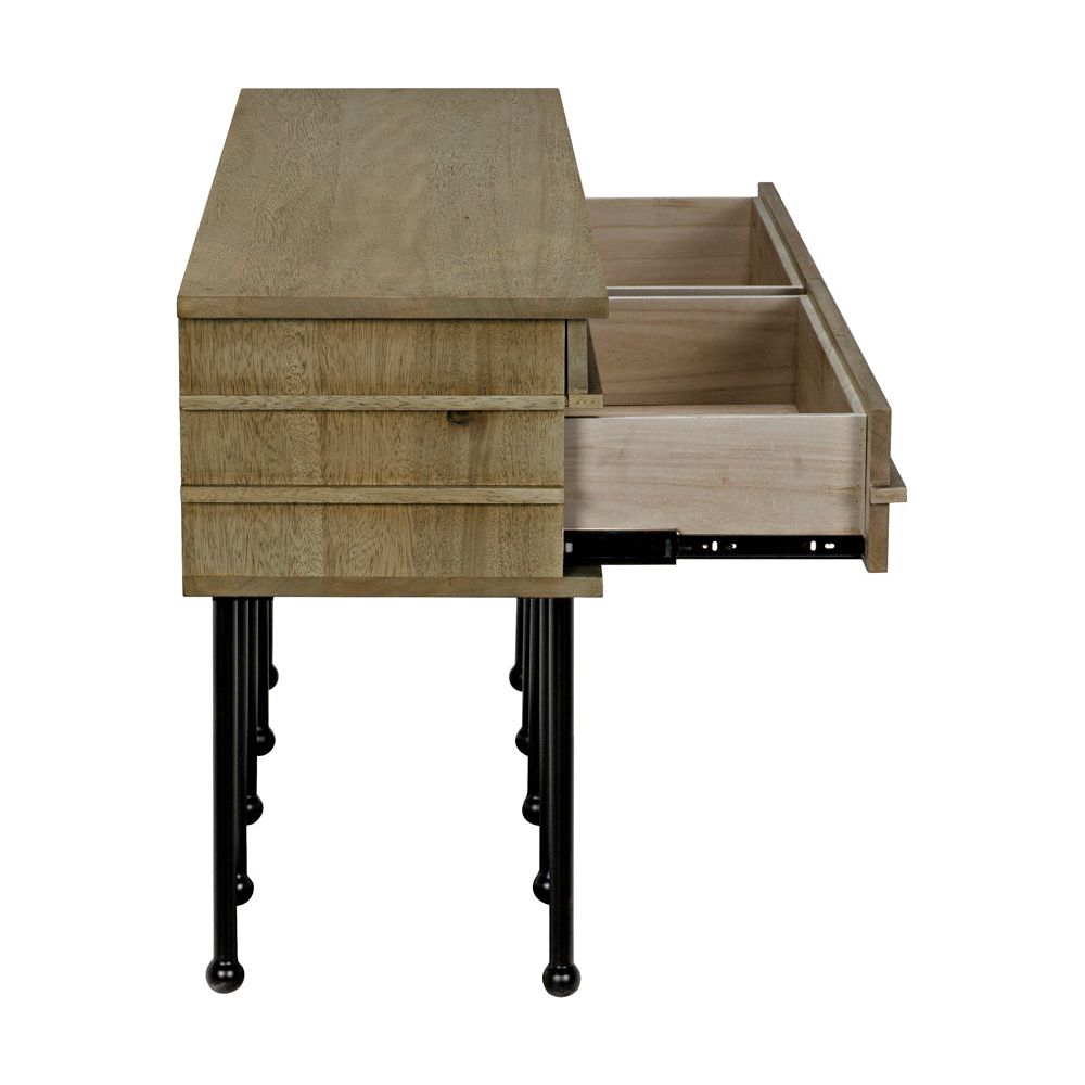 Oliver Console, Washed Walnut by NOIR