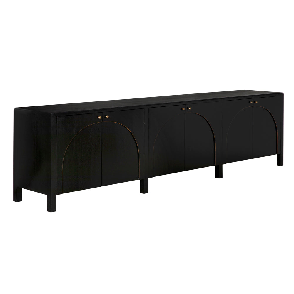 Weston Sideboard, Hand Rubbed Black with Light Brown Trim by NOIR