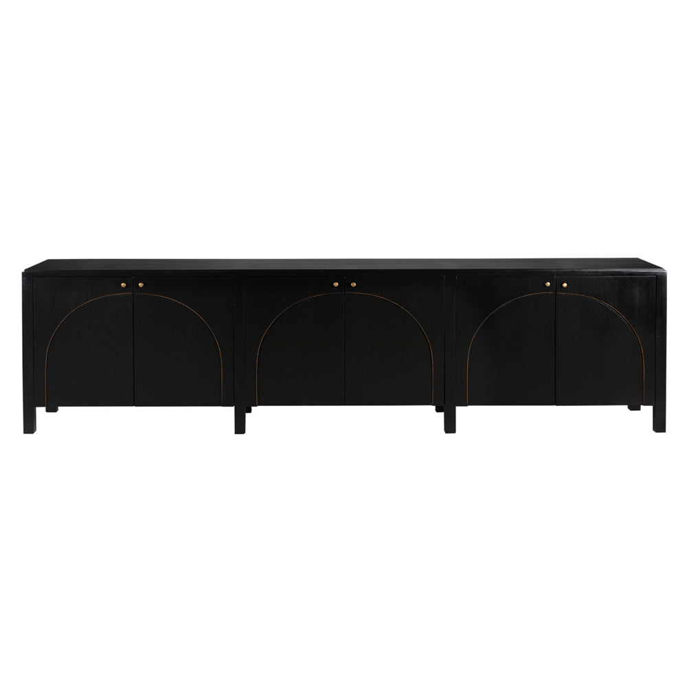 Weston Sideboard, Hand Rubbed Black with Light Brown Trim by NOIR