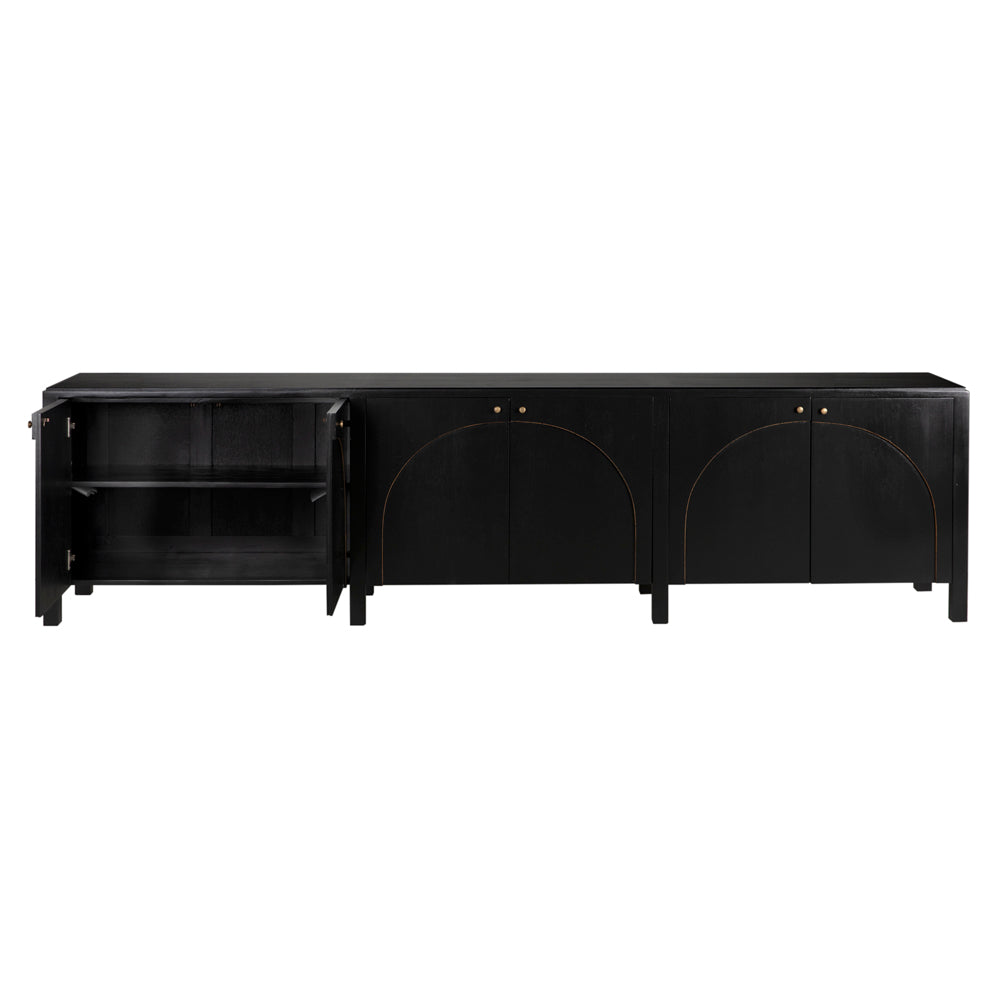Weston Sideboard, Hand Rubbed Black with Light Brown Trim by NOIR