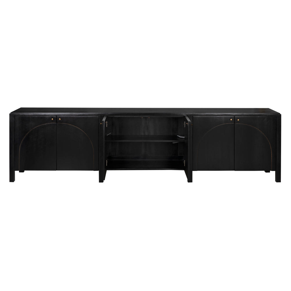 Weston Sideboard, Hand Rubbed Black with Light Brown Trim by NOIR