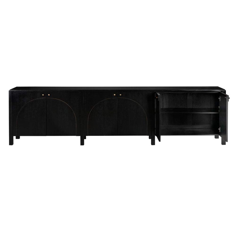 Weston Sideboard, Hand Rubbed Black with Light Brown Trim by NOIR