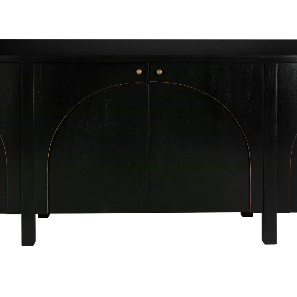 Weston Sideboard, Hand Rubbed Black with Light Brown Trim by NOIR