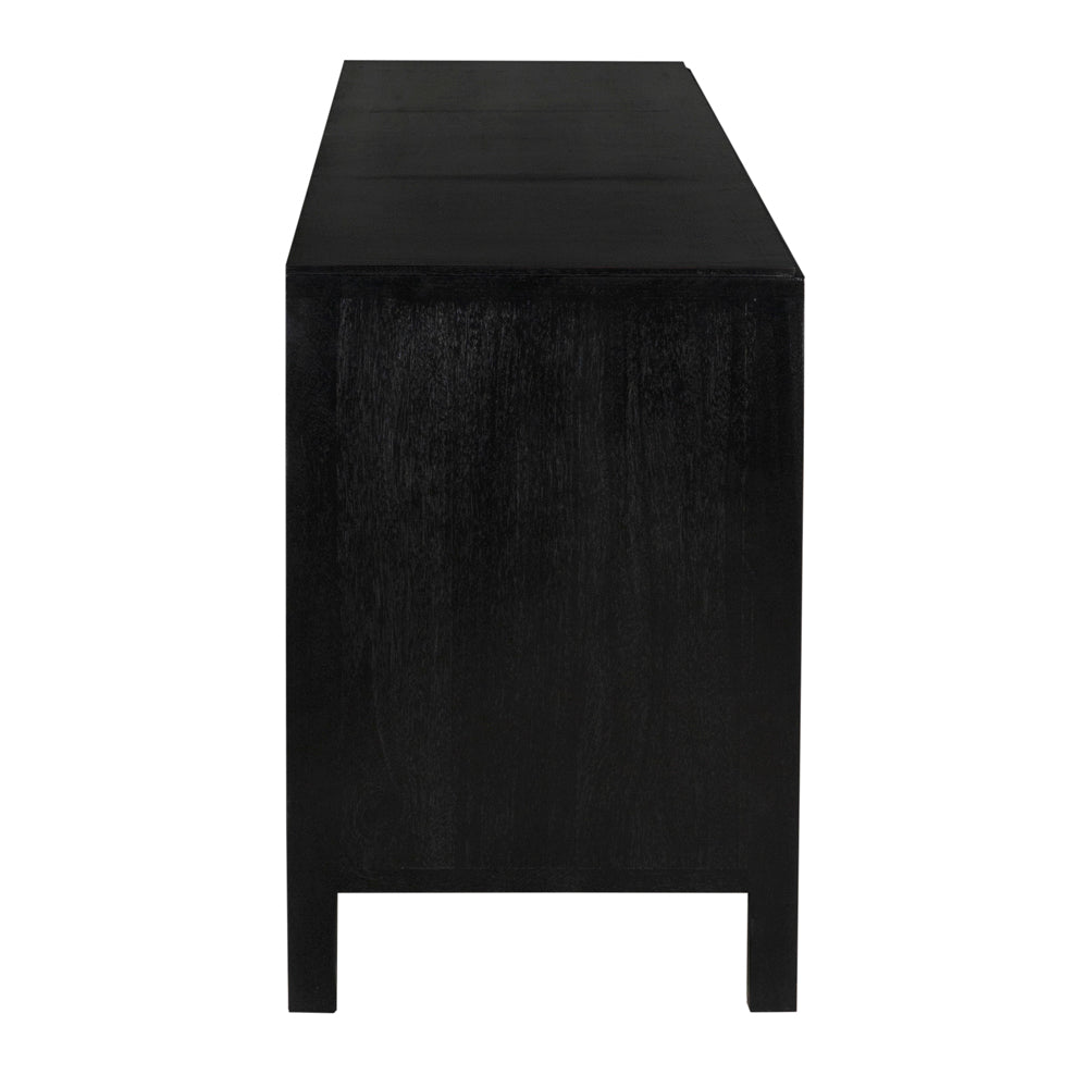 Weston Sideboard, Hand Rubbed Black with Light Brown Trim by NOIR