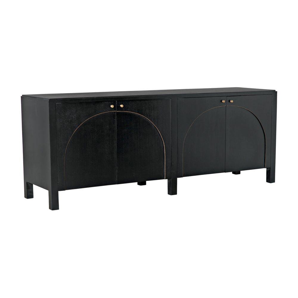 Weston Sideboard, Hand Rubbed Black with Light Brown Trim by NOIR