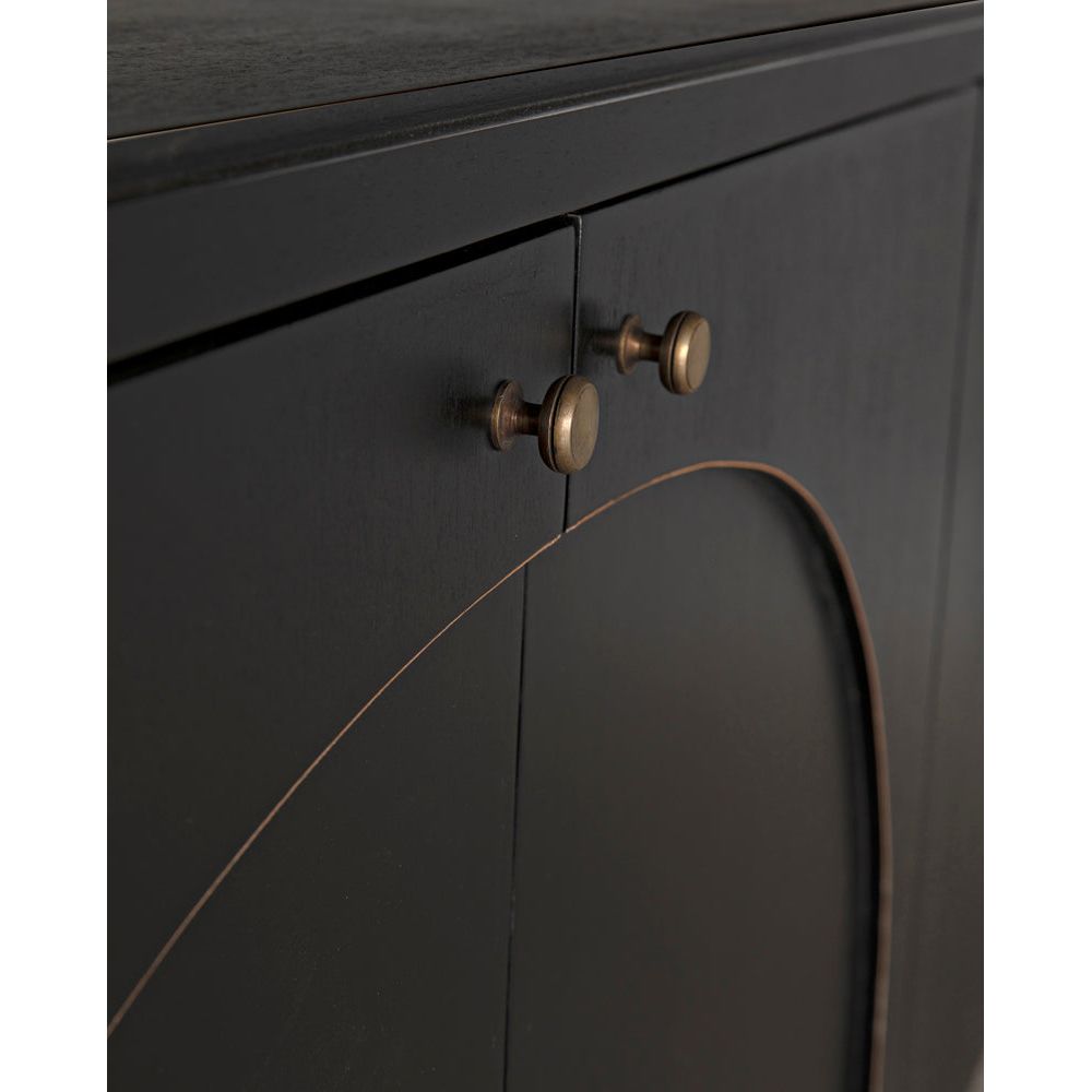 Weston Sideboard, Hand Rubbed Black with Light Brown Trim by NOIR