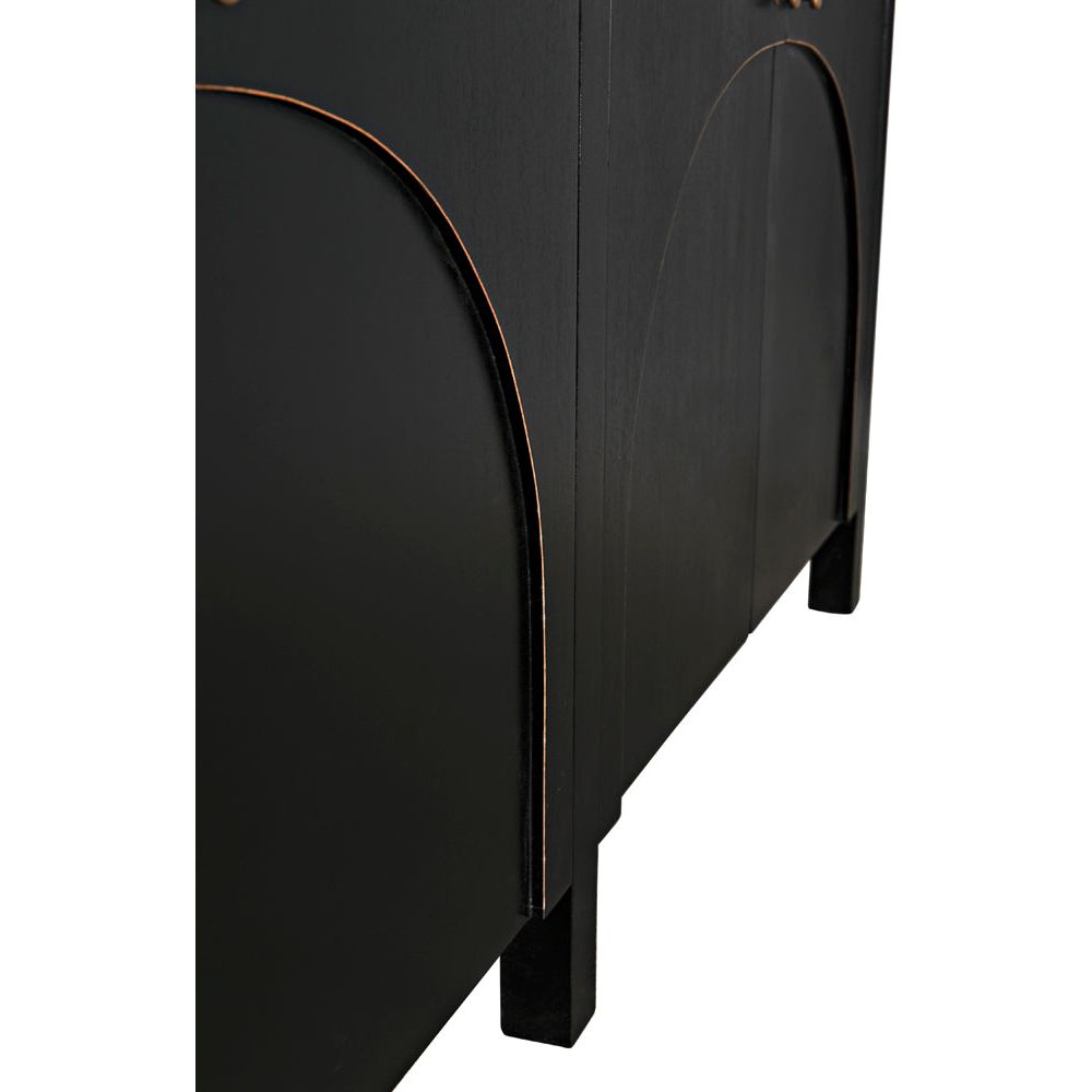 Weston Sideboard, Hand Rubbed Black with Light Brown Trim by NOIR