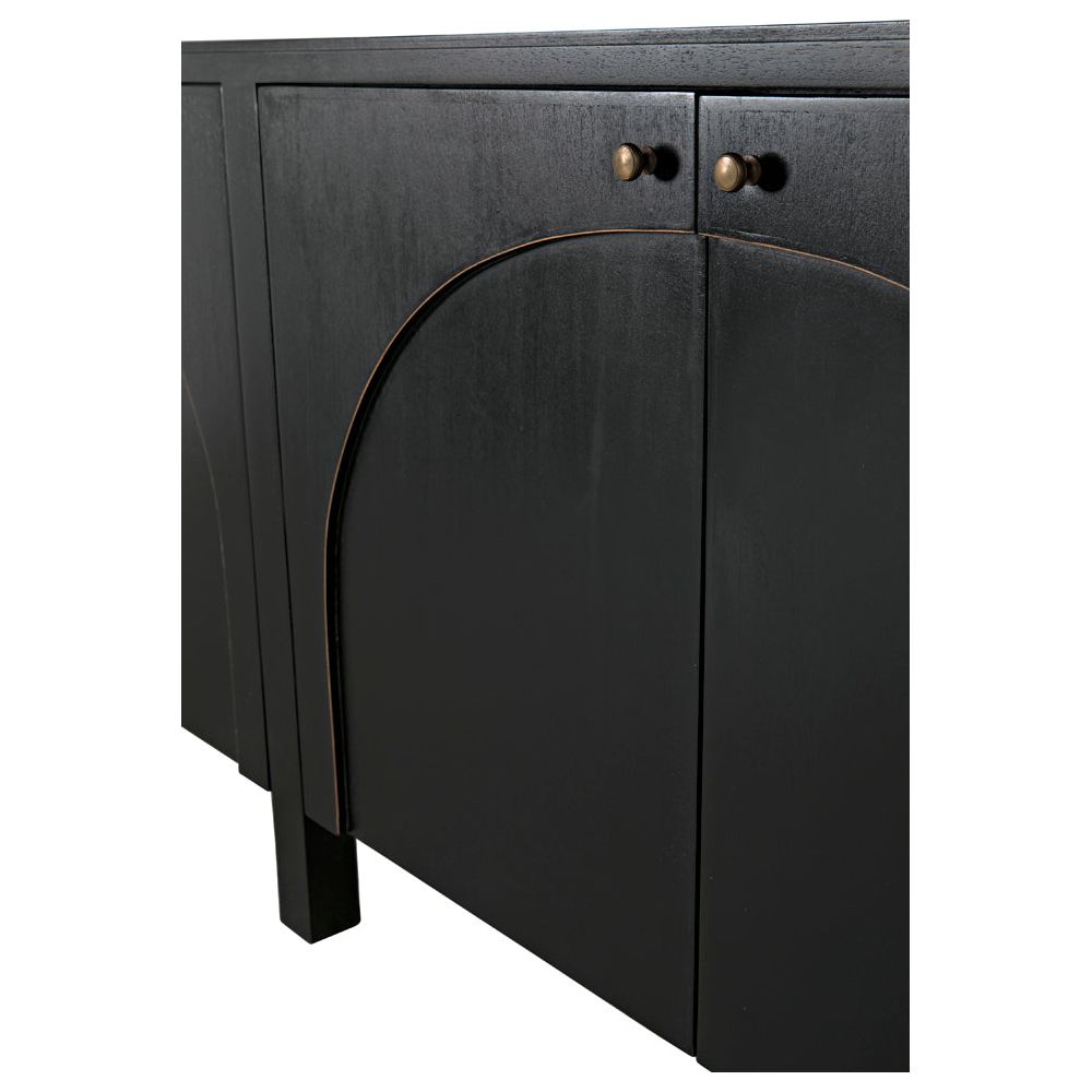Weston Sideboard, Hand Rubbed Black with Light Brown Trim by NOIR