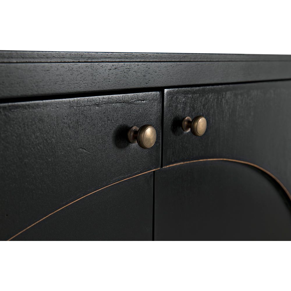 Weston Sideboard, Hand Rubbed Black with Light Brown Trim by NOIR