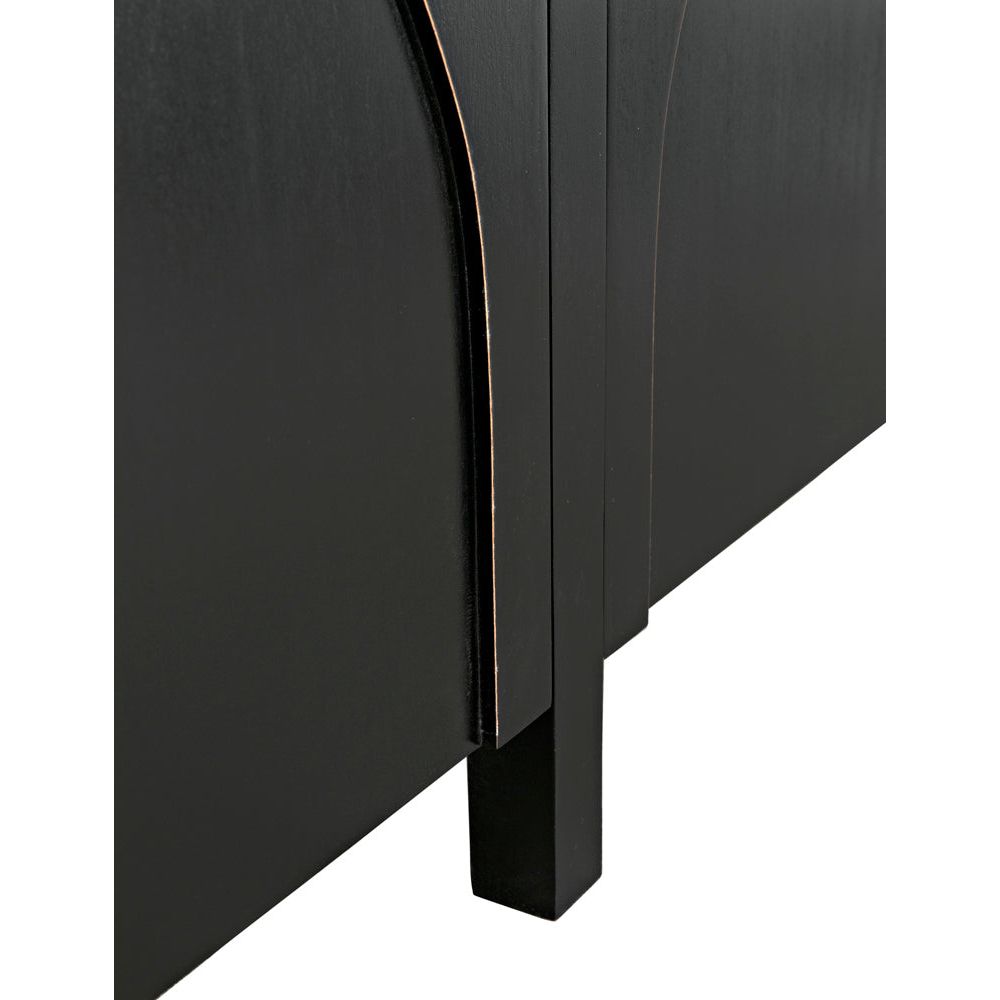 Weston Sideboard, Hand Rubbed Black with Light Brown Trim by NOIR
