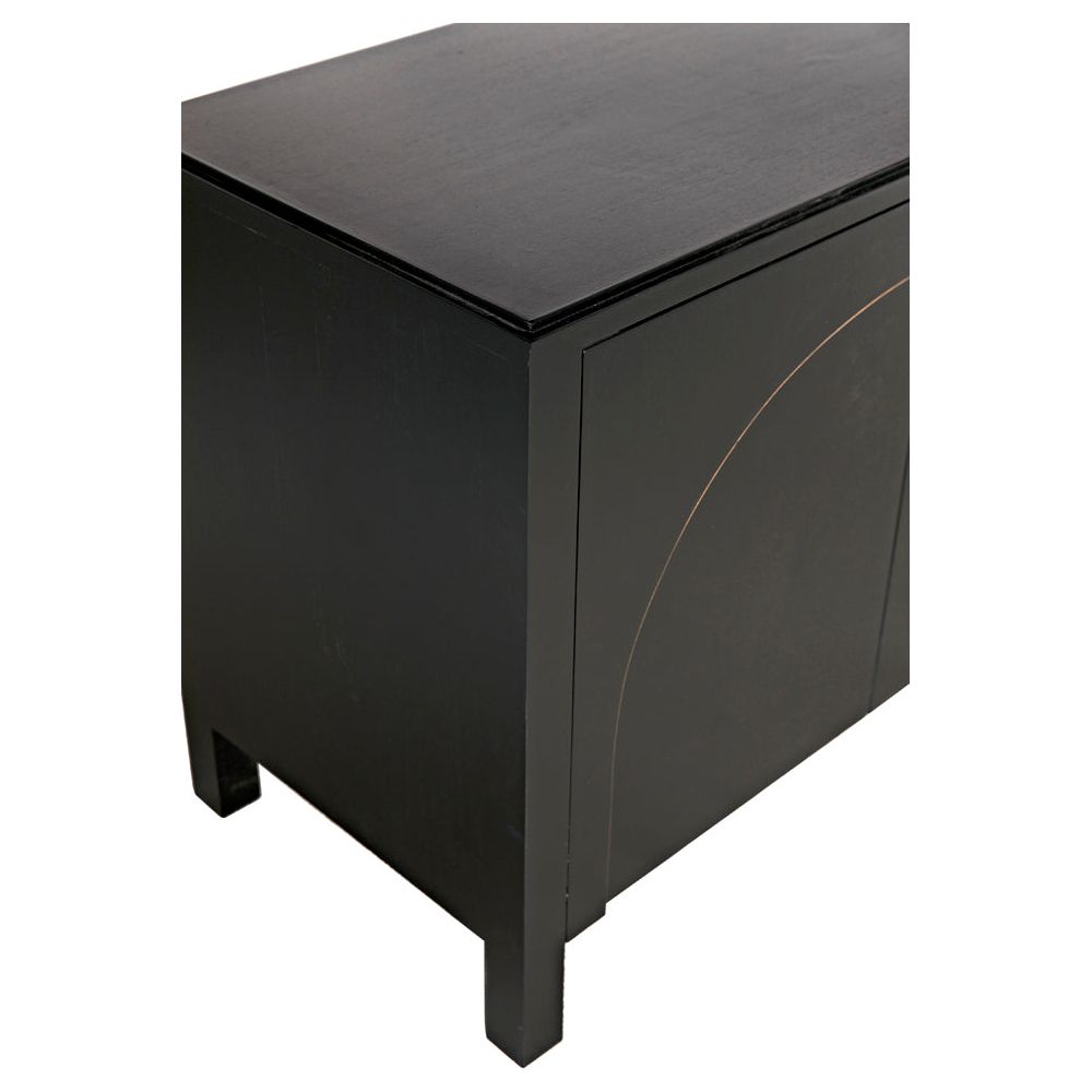 Weston Sideboard, Hand Rubbed Black with Light Brown Trim by NOIR