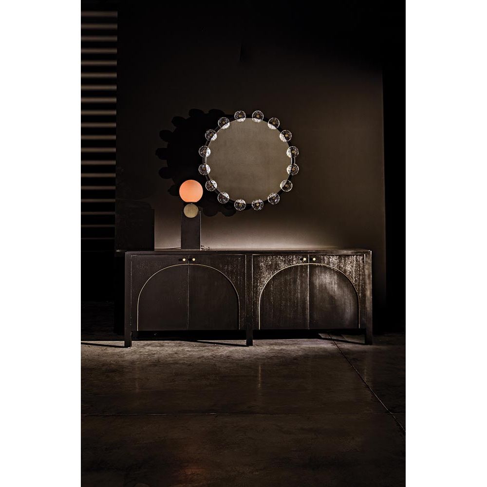 Weston Sideboard, Hand Rubbed Black with Light Brown Trim by NOIR