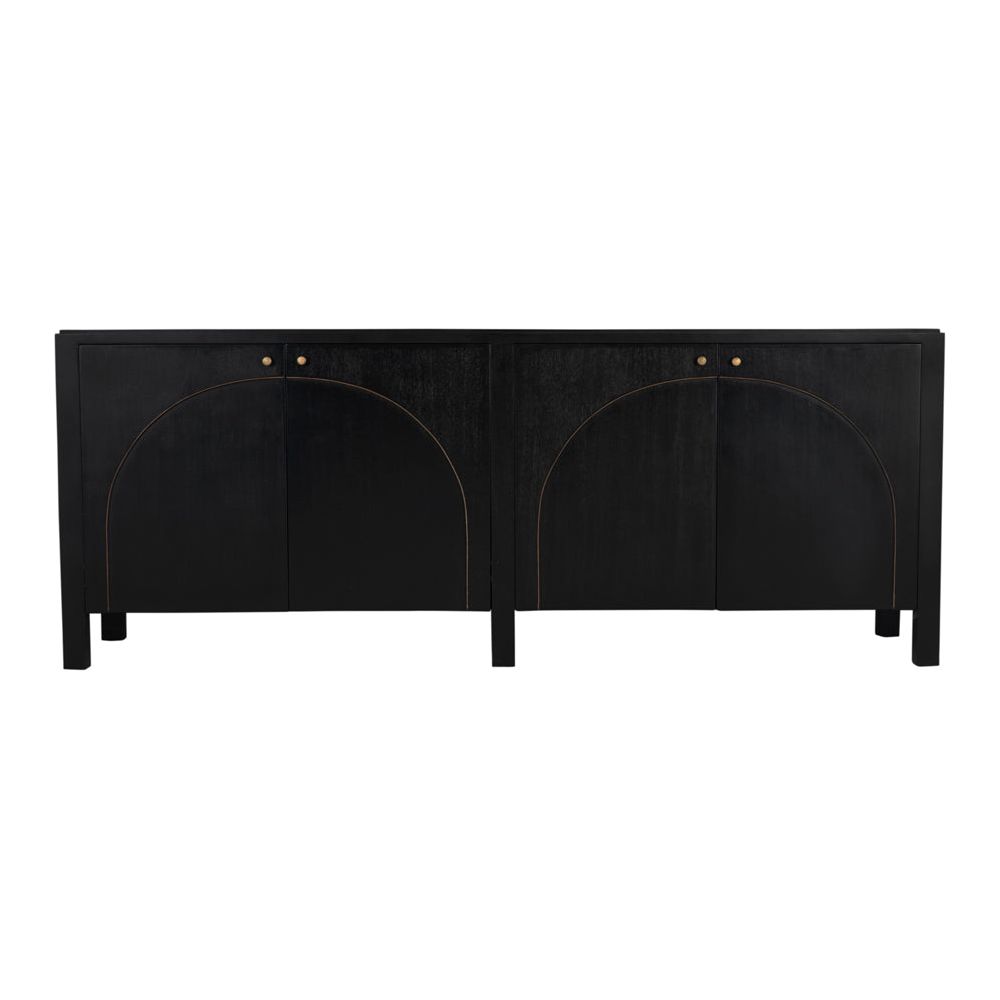 Weston Sideboard, Hand Rubbed Black with Light Brown Trim by NOIR