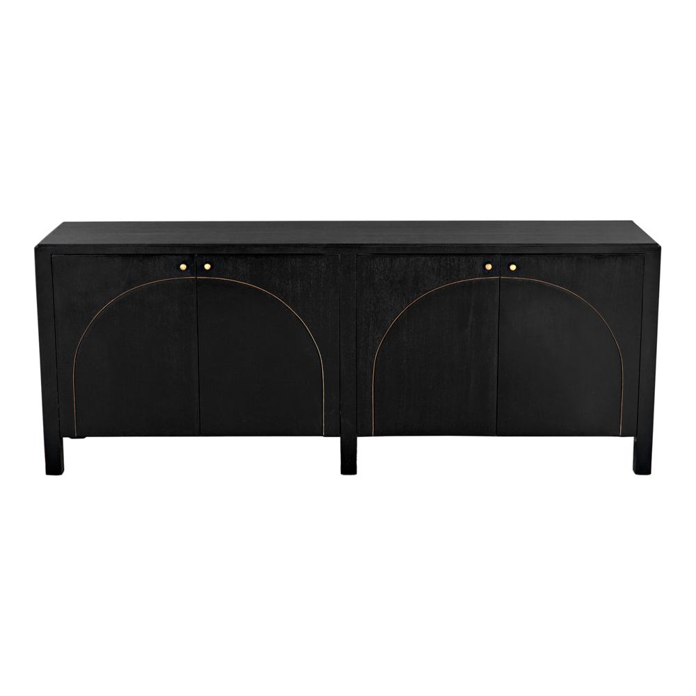 Weston Sideboard, Hand Rubbed Black with Light Brown Trim by NOIR