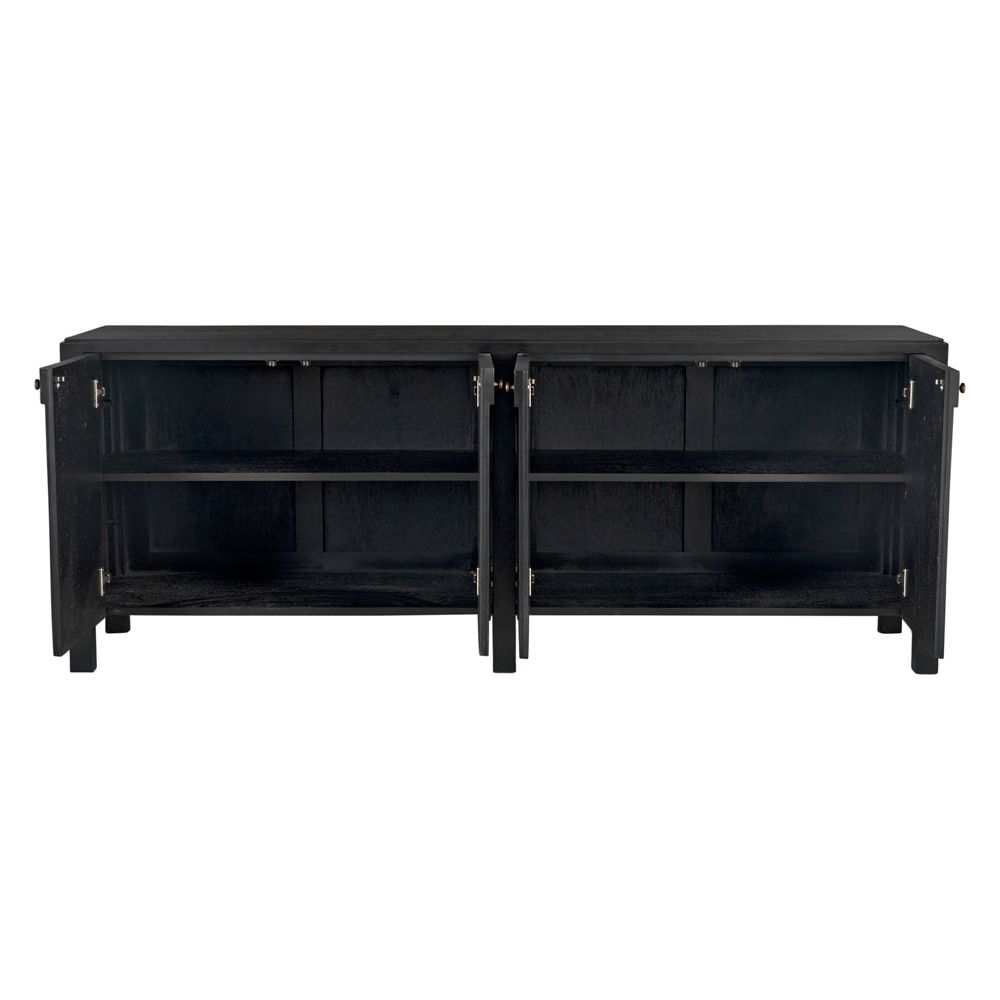 Weston Sideboard, Hand Rubbed Black with Light Brown Trim by NOIR