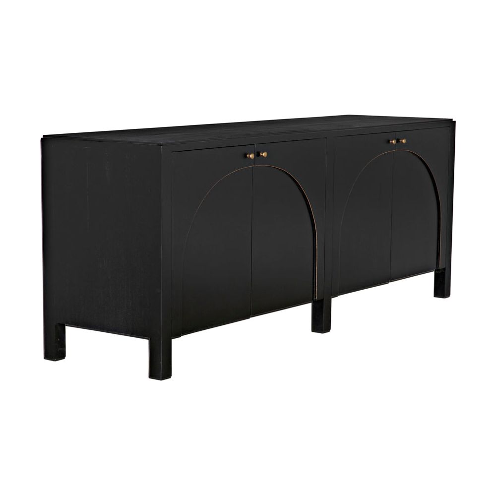 Weston Sideboard, Hand Rubbed Black with Light Brown Trim by NOIR
