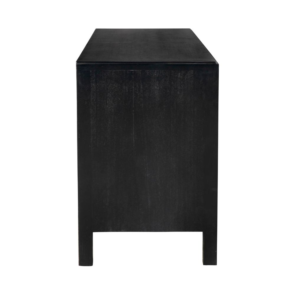 Weston Sideboard, Hand Rubbed Black with Light Brown Trim by NOIR