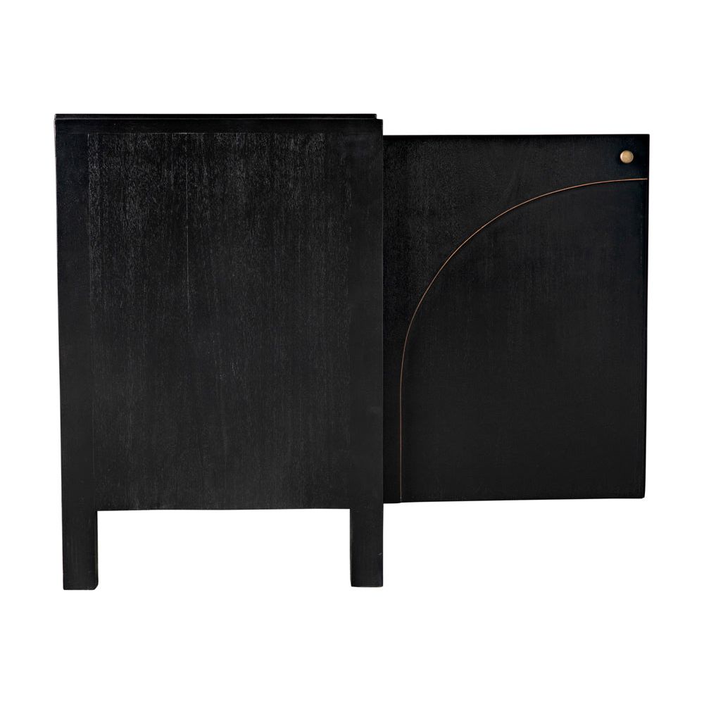 Weston Sideboard, Hand Rubbed Black with Light Brown Trim by NOIR