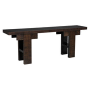 Nabu Console, Hand Rubbed Black with Light Brown Trim by NOIR