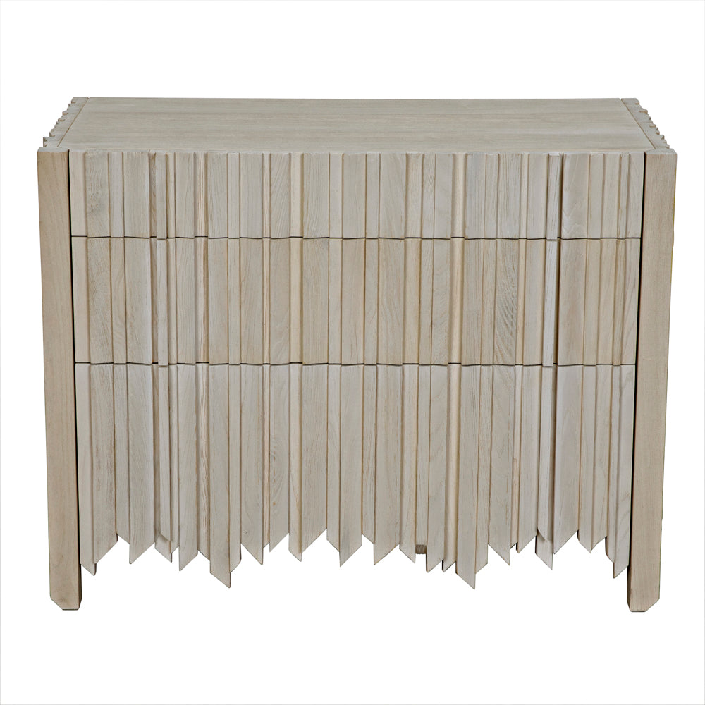Desdemona 3 Drawer Chest, Bleached Elm by NOIR