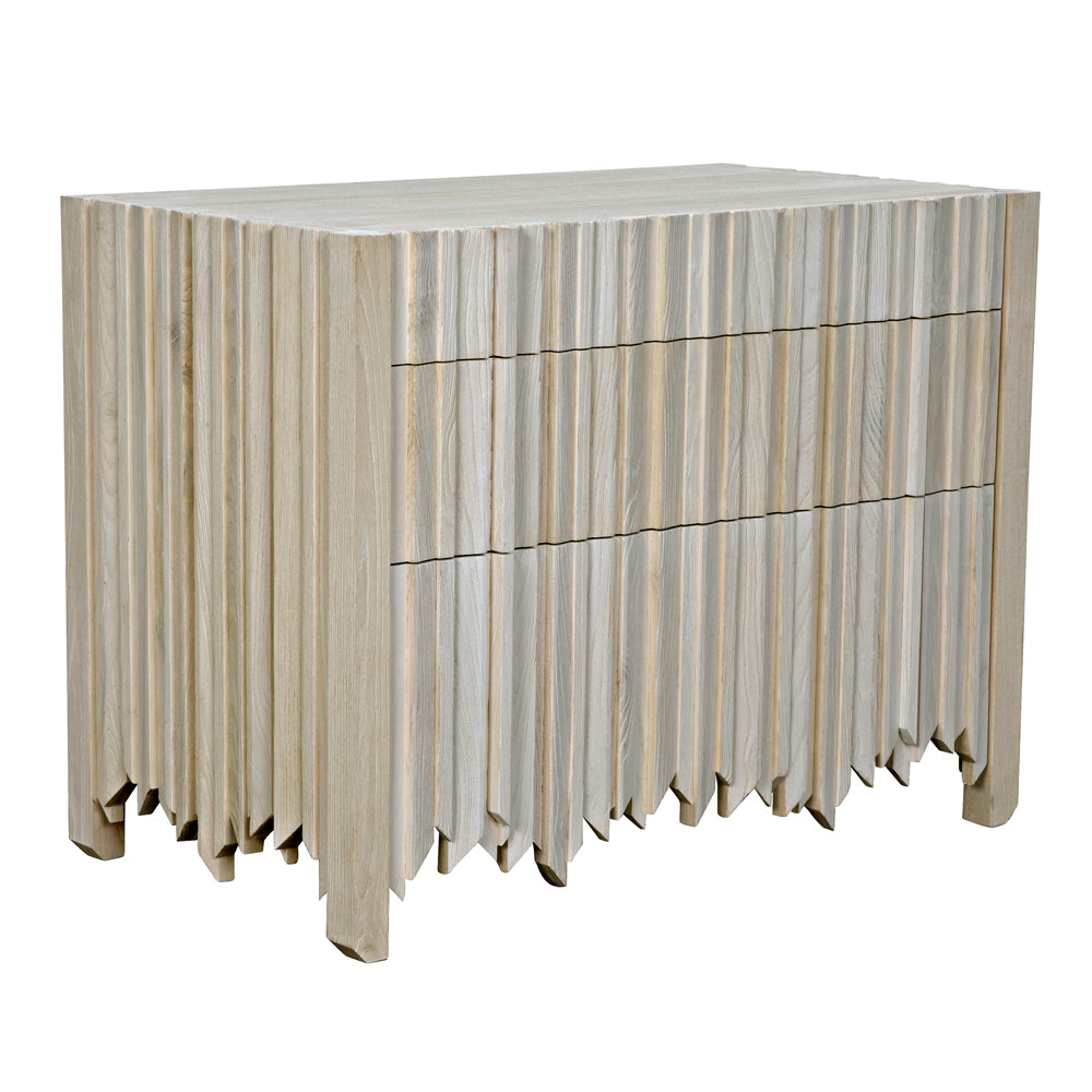 Desdemona 3 Drawer Chest, Bleached Elm by NOIR