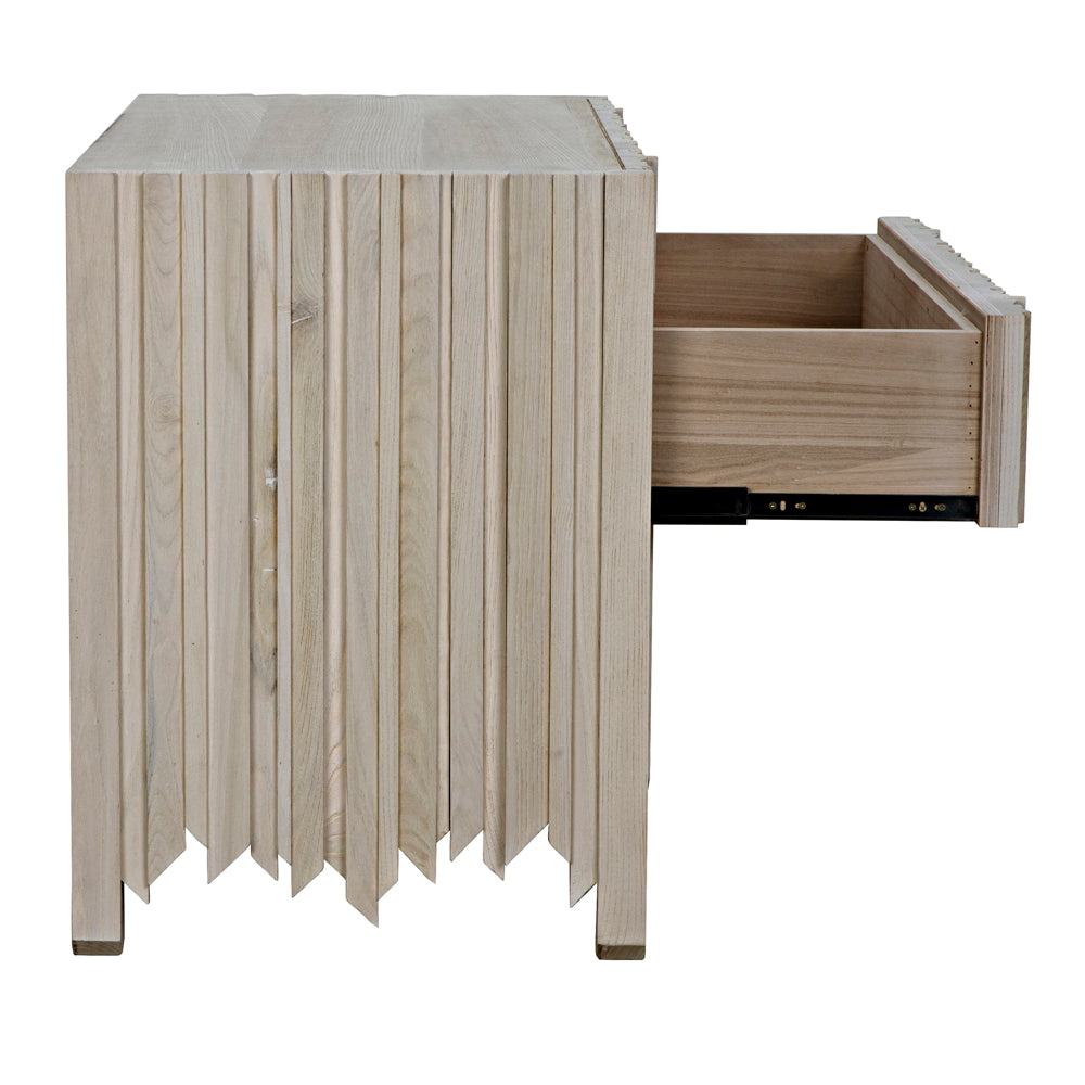Desdemona 3 Drawer Chest, Bleached Elm by NOIR